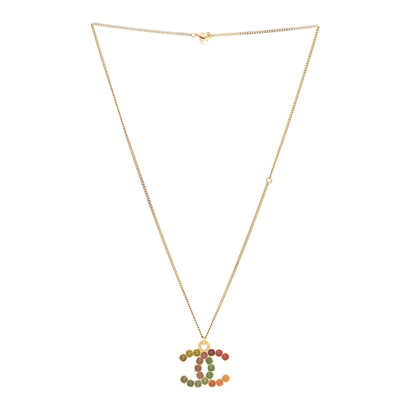 Crystal CC Necklace Gold Multicolor