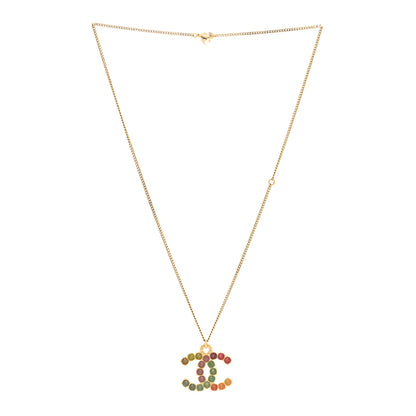 Chanel Crystal CC Necklace Gold Multicolor 3 of 5