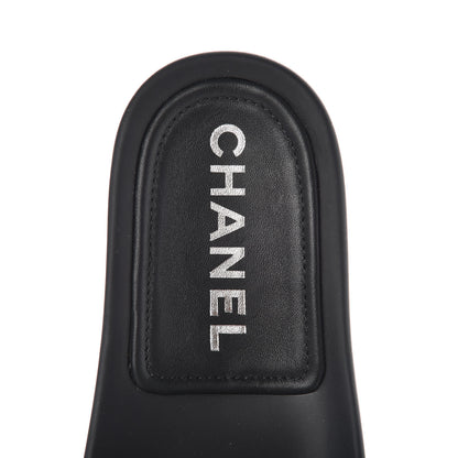 Chanel Lambskin Quilted CC Mules Sandals 39 Black 7 of 9