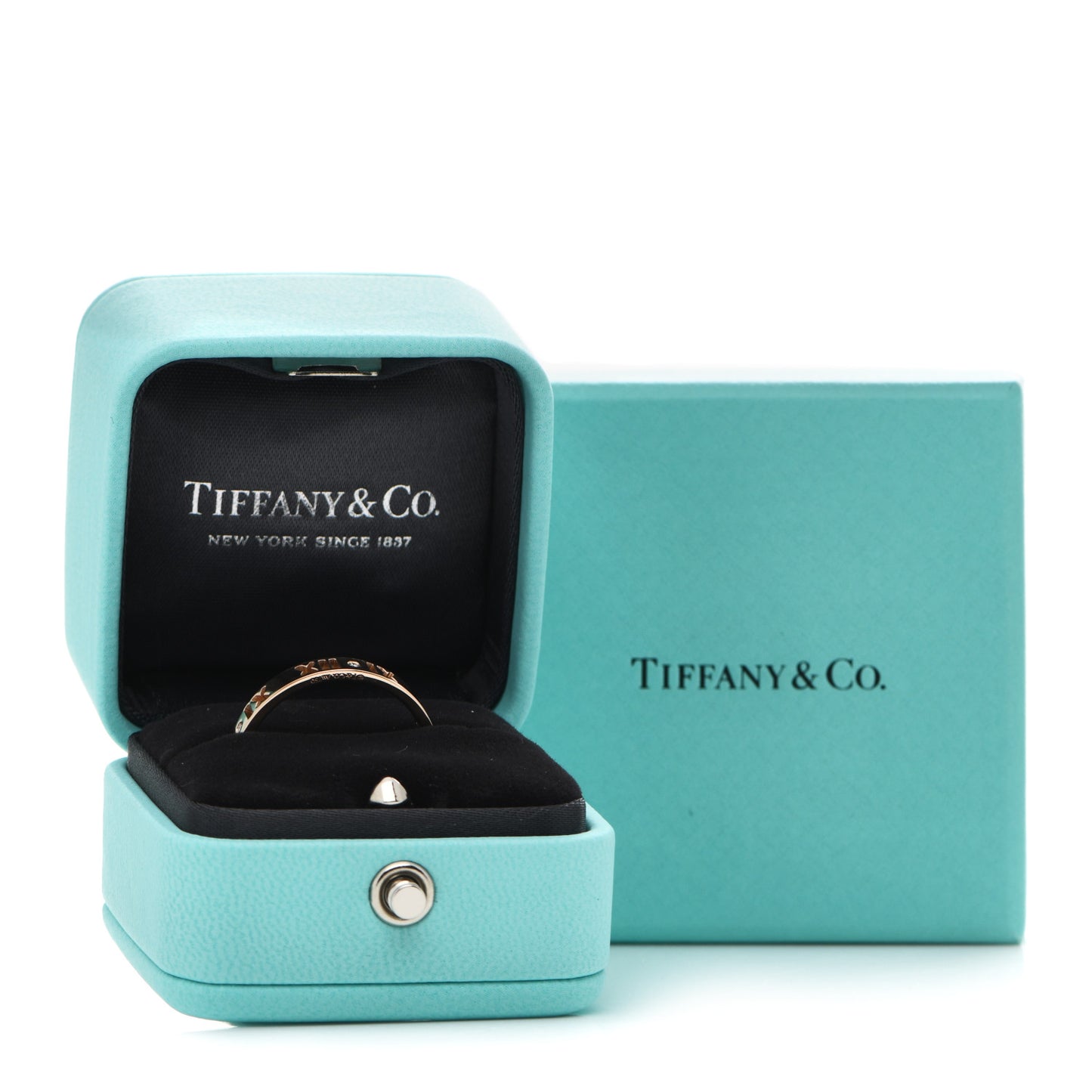 18K Rose Gold Diamond Narrow Atlas Pierced Ring 60 9.25