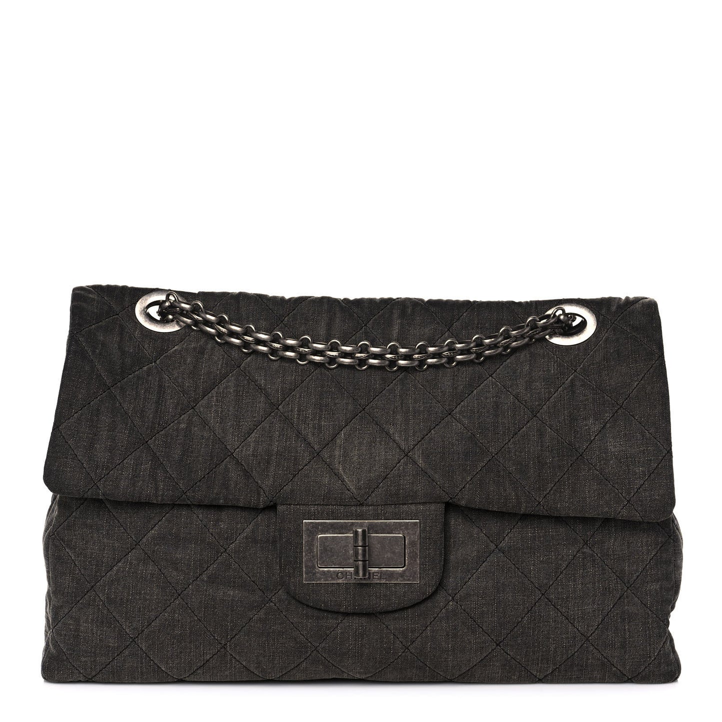 Denim Quilted XXL Reissue Flap Grey