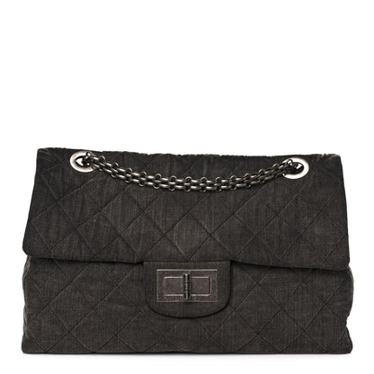 Chanel Denim Quilted XXL Reissue Flap Grey 1 of 11