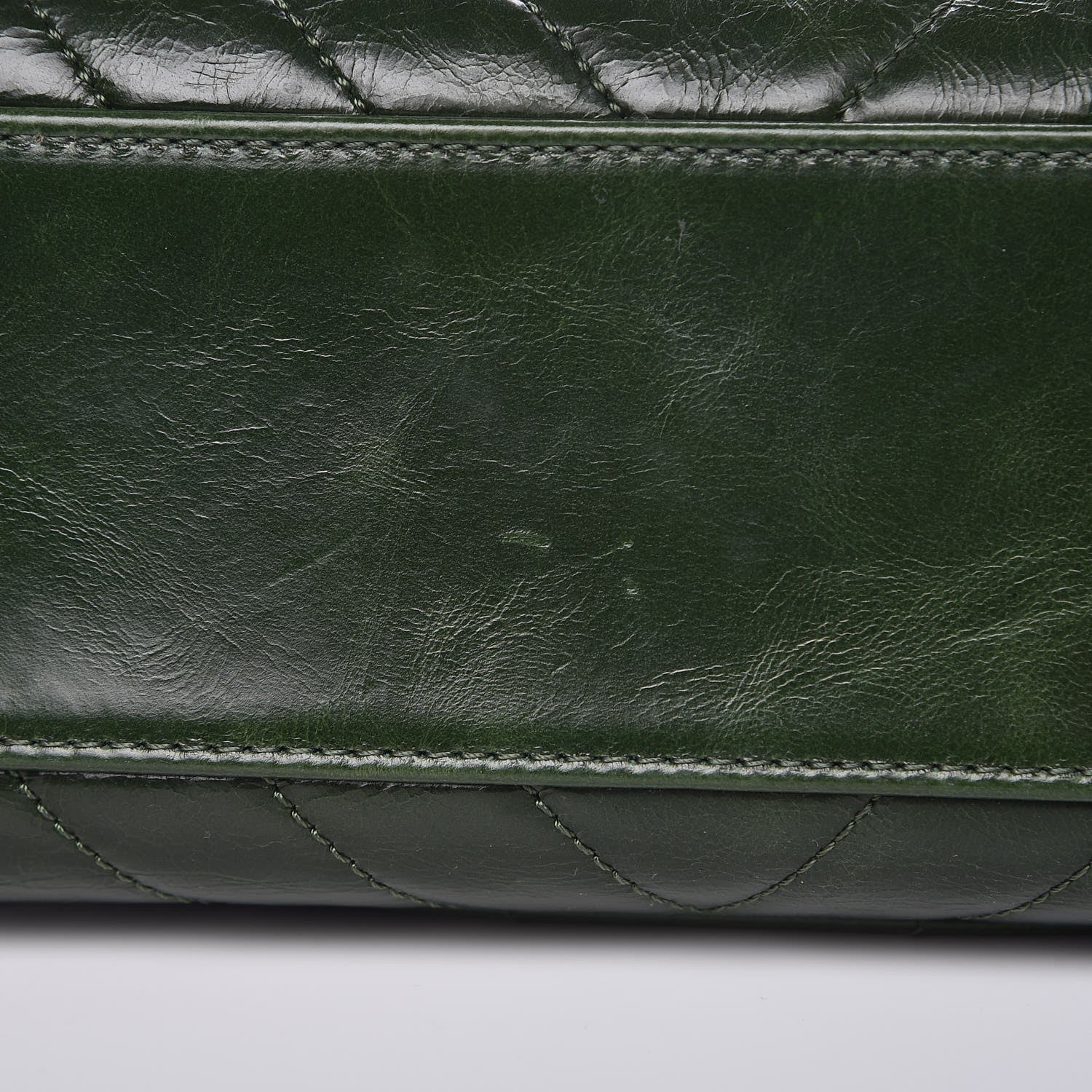 Chanel Calfskin Chevron Quilted Mini Coco Handle Flap Green 10 of 11