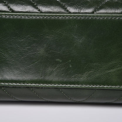 Chanel Calfskin Chevron Quilted Mini Coco Handle Flap Green 10 of 11