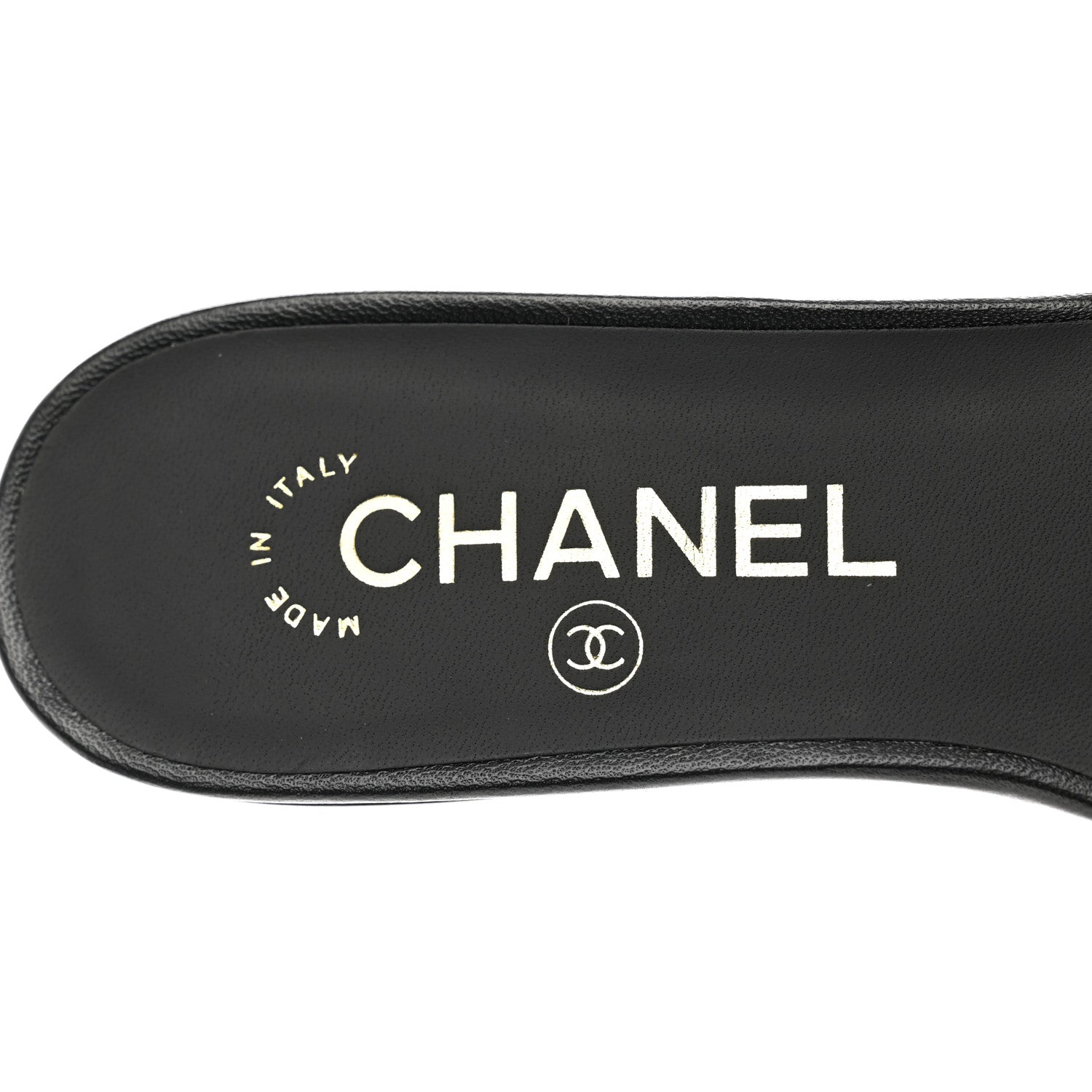 Chanel Lambskin Camellia CC Slides 36 Black 7 of 8