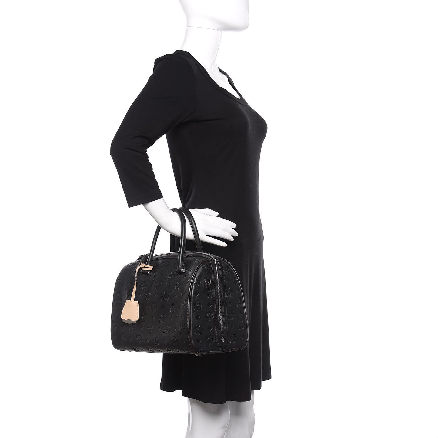 Calfskin Ottomar Monogram Essential Boston Bag Black