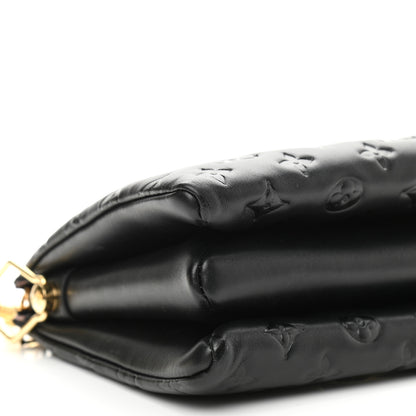 Louis Vuitton Lambskin Embossed Monogram Coussin PM Black 10 of 12
