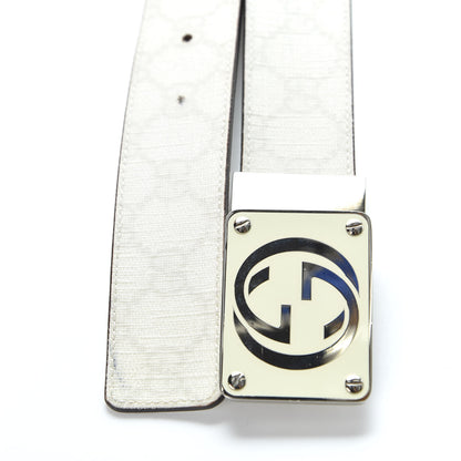 Gucci GG Supreme Monogram Reversible Belt 85 34 White 3 of 4