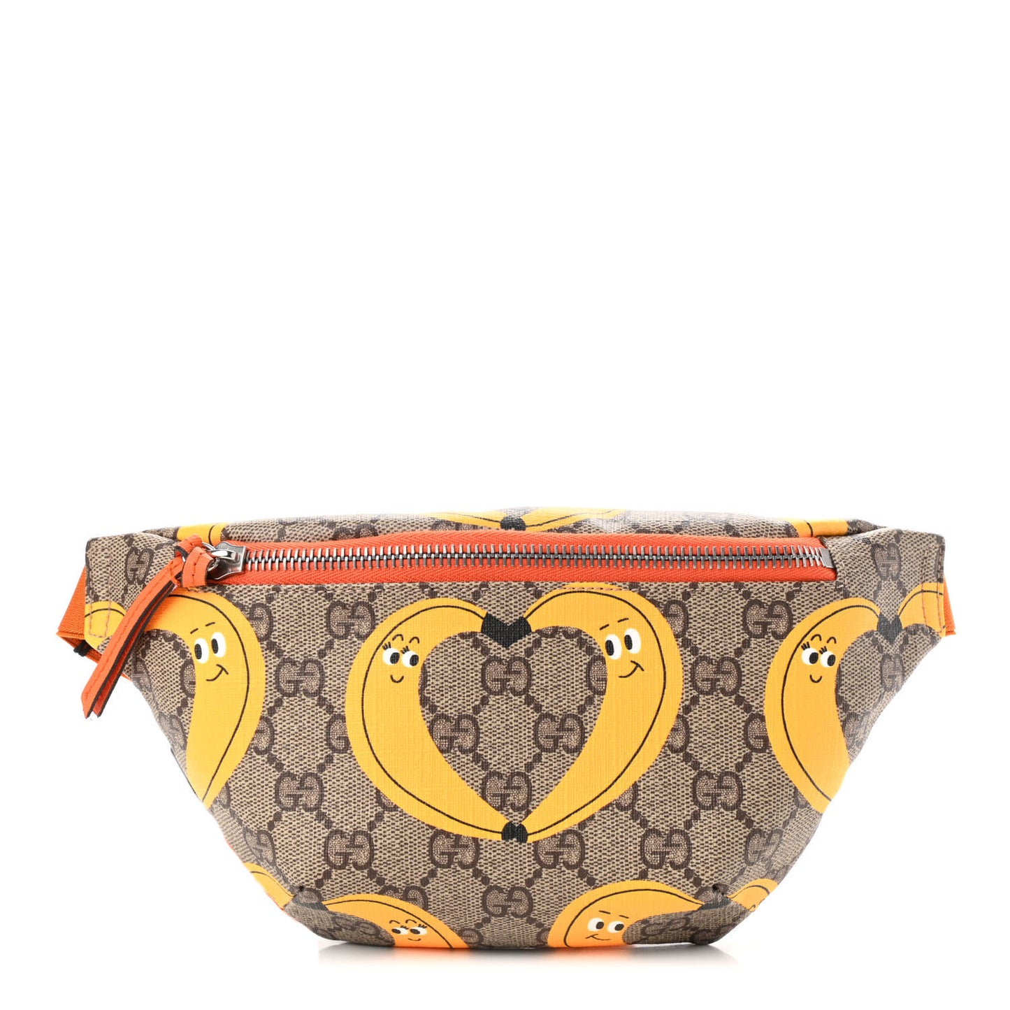 GG Supreme Monogram Banana Childrens Belt Bag Beige Ebony Multicolor Carrot Orange