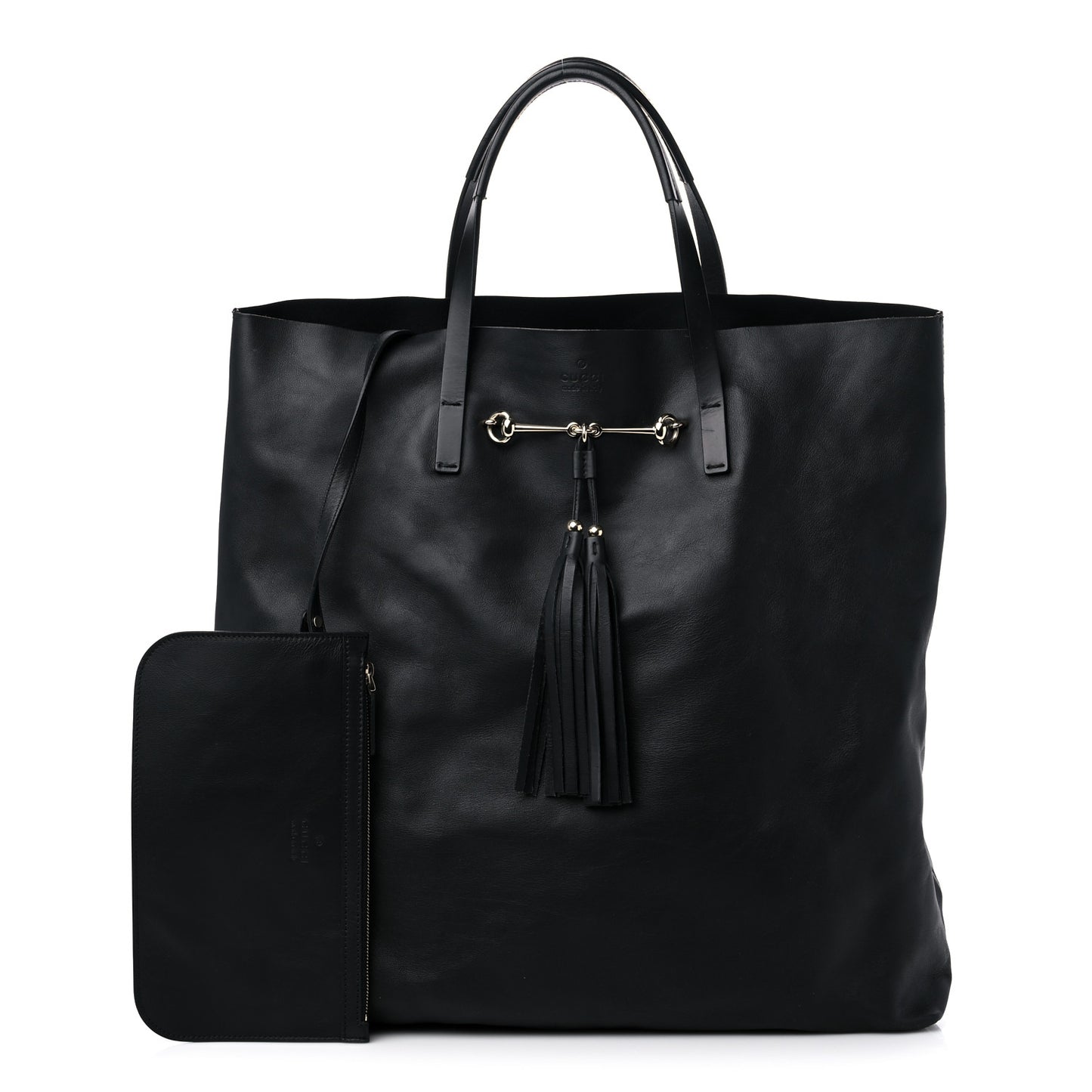 Calfskin Large Horsebit Tote Black
