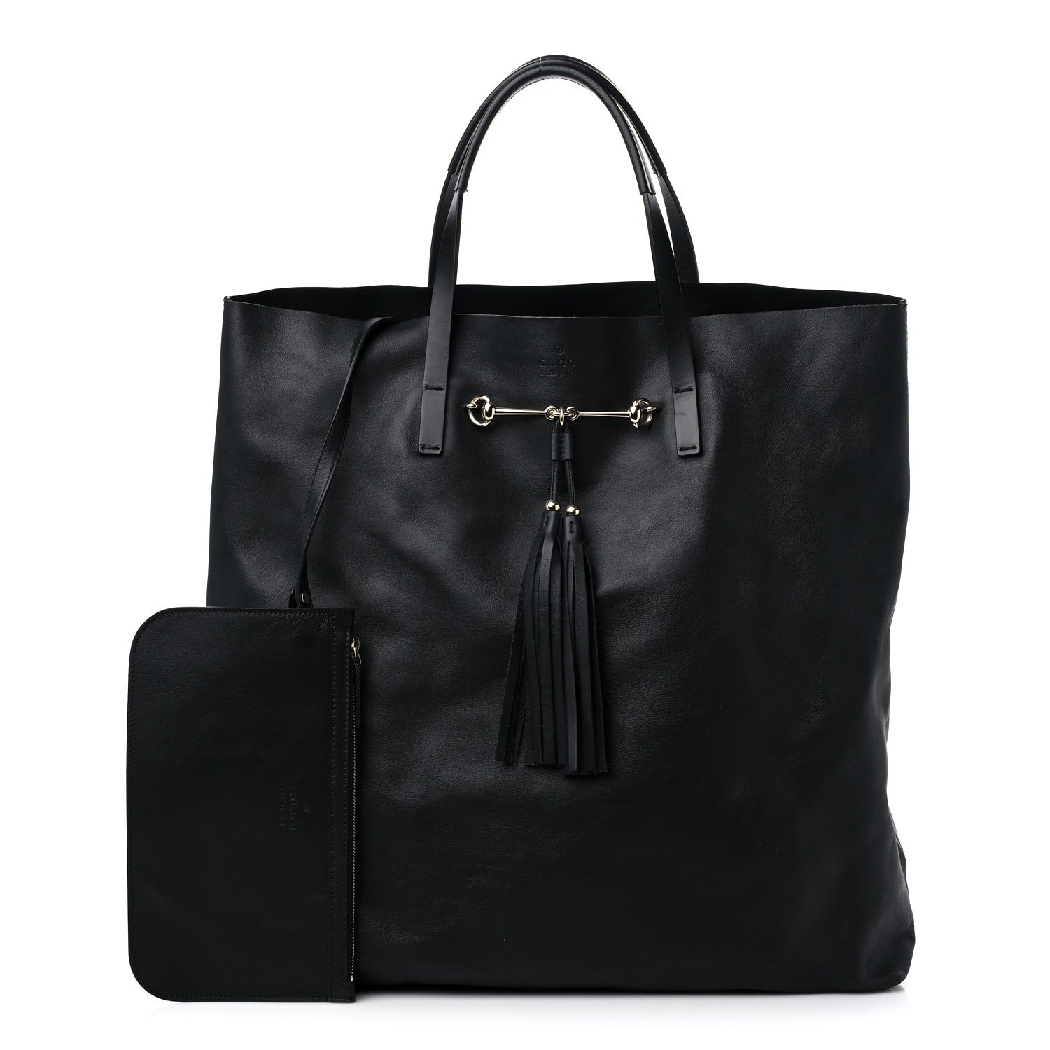 Gucci Calfskin Large Horsebit Tote Black 1 of 13