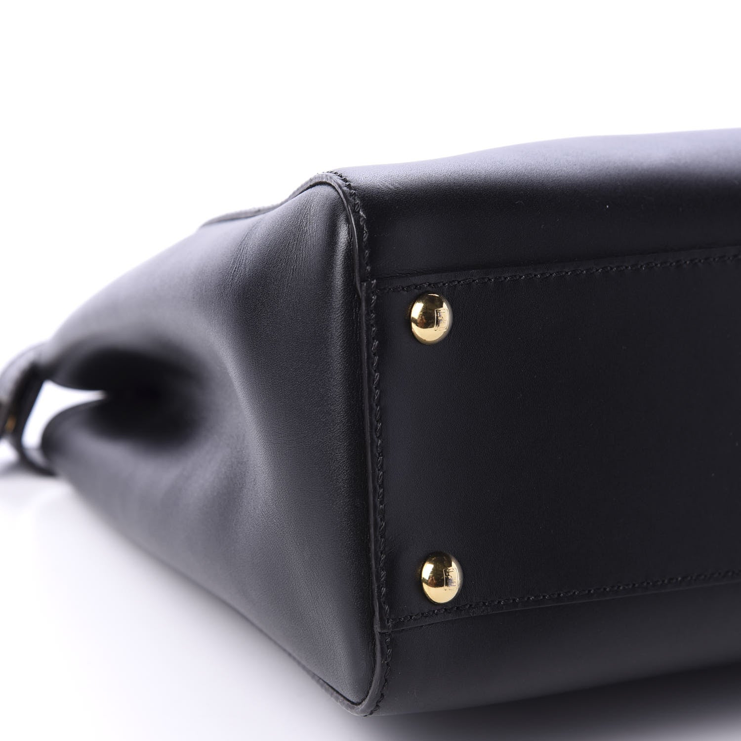 Fendi Vitello Morgan Fabric Jacquard Pequin Medium Peekaboo Iconic Satchel Black Tobacco 7 of 12