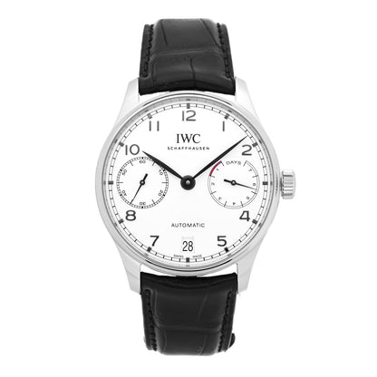 IWC Stainless Steel Alligator 42mm Portugieser 7 Days Chronograph Automatic Watch IW500705 1 of 5