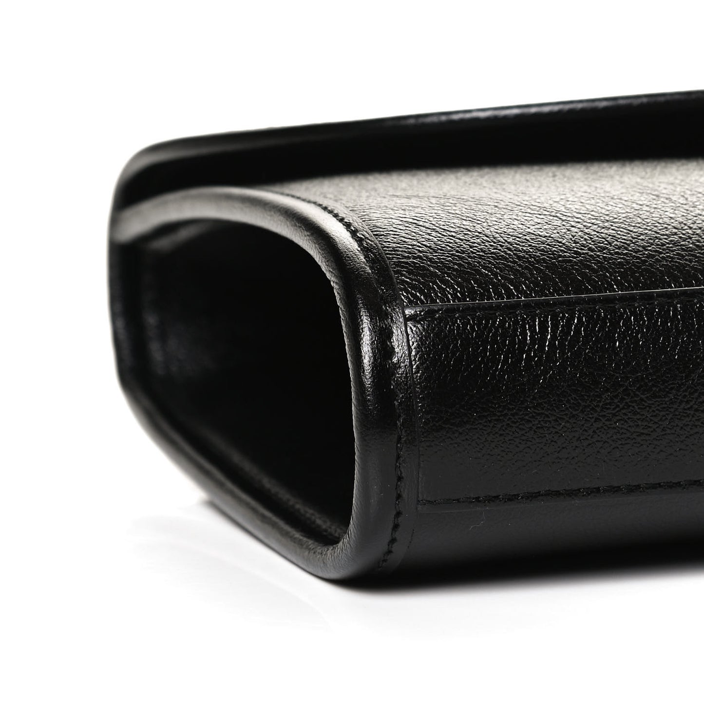 Textured Calfskin Web Small Rajah Slim Flap Shoulder Bag Black