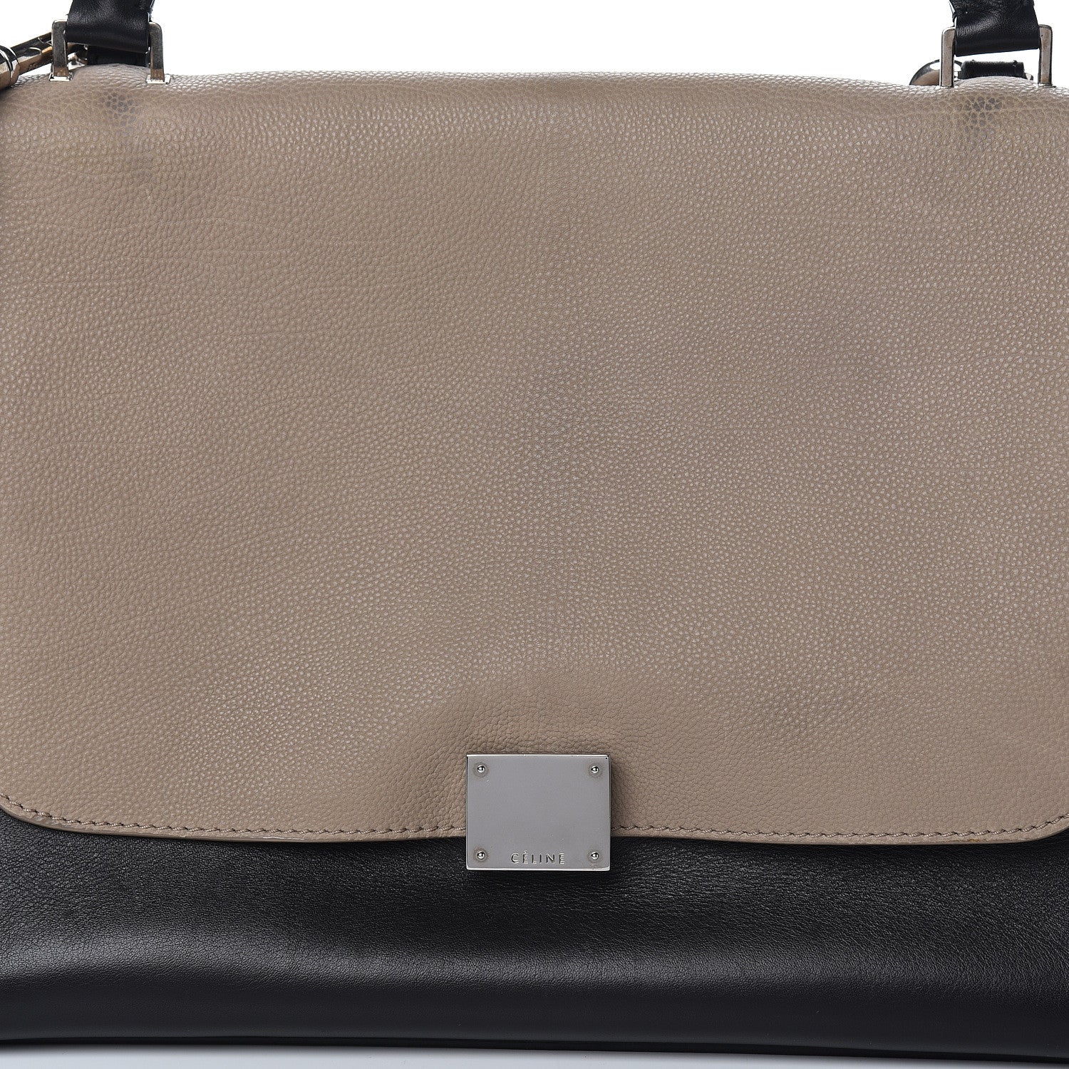 Celine Drummed Calfskin Medium Tri-Color Trapeze Light Khaki 5 of 14
