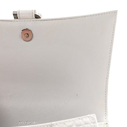 Balenciaga Calfskin Crocodile Embossed Small Hourglass Top Handle Bag White 11 of 15