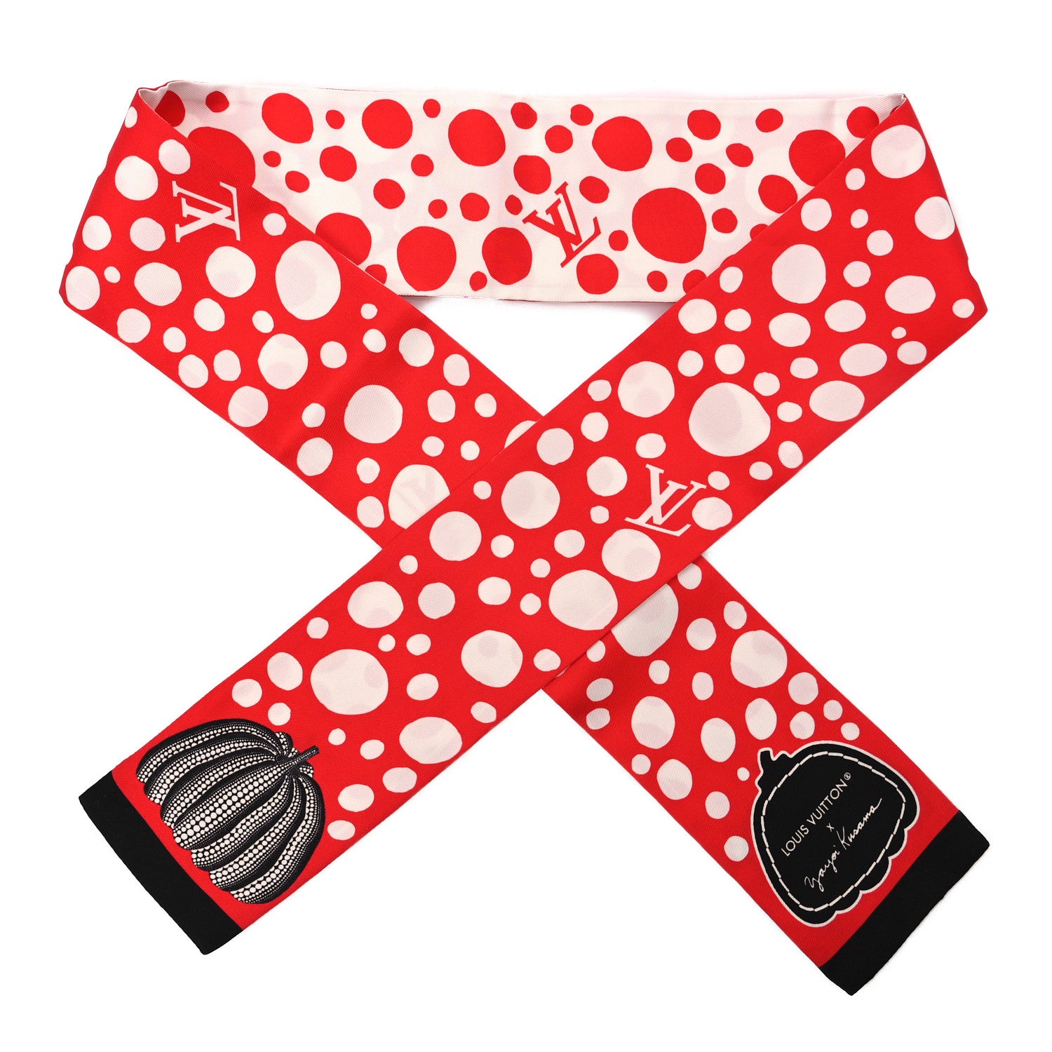 Louis Vuitton LV x YK Infinity Dots Bandeau Red White 1 of 3