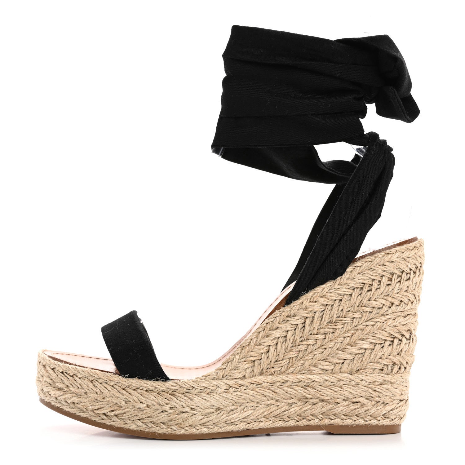 Christian Louboutin Canvas Du Desert 110 Espadrille Wedges 41 Black 1 of 8