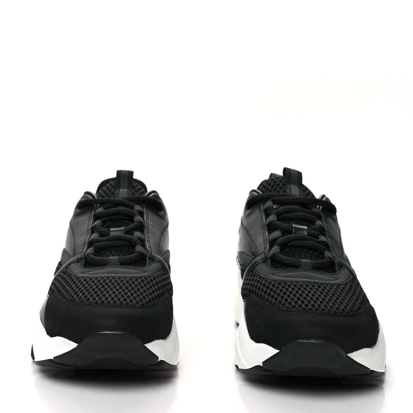 Technical Mesh Calfskin Mens B22 Sneakers 44 Black