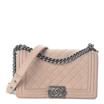 Chanel Iridescent Caviar Medium Boy Flap Marron Clair 1 of 10