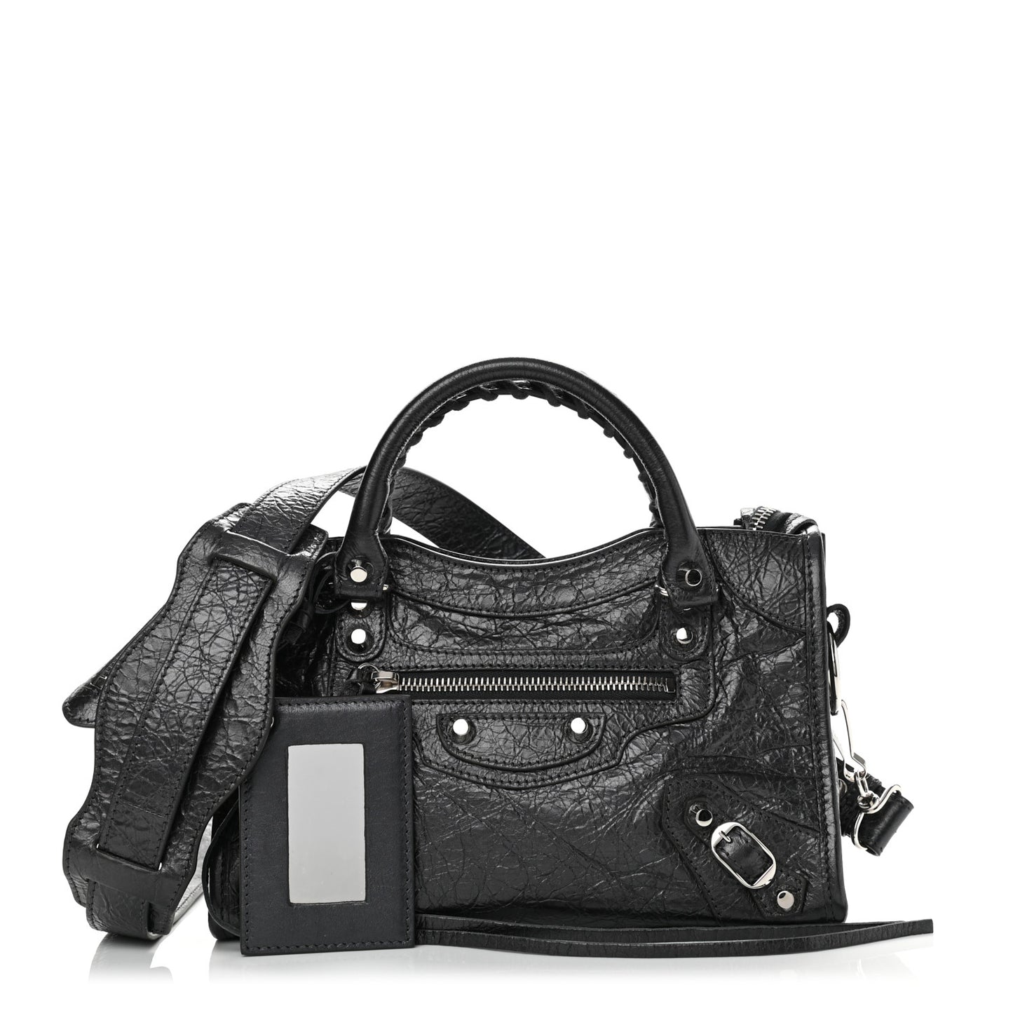 Agneau Classic Silver Hardware Mini City Anthracite
