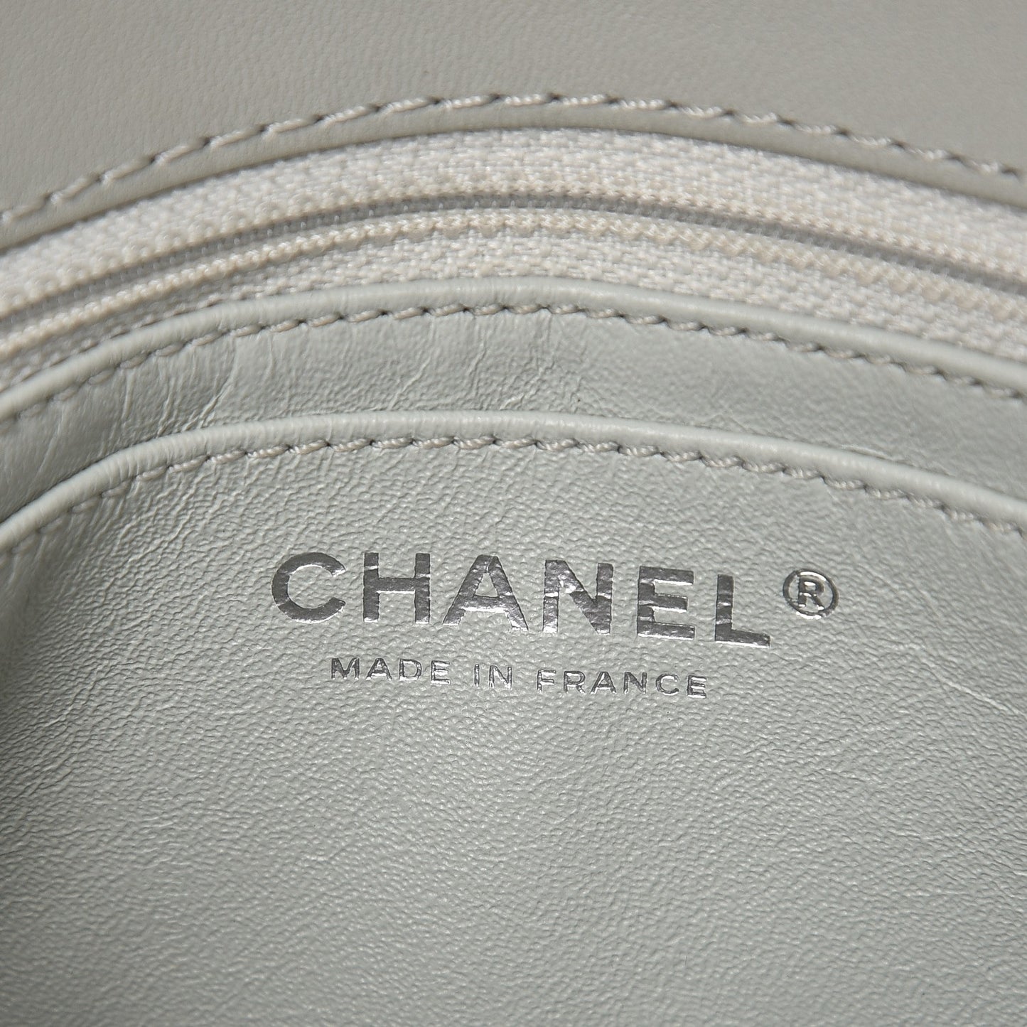 Lambskin Quilted Small Geometric Flap Light Grey