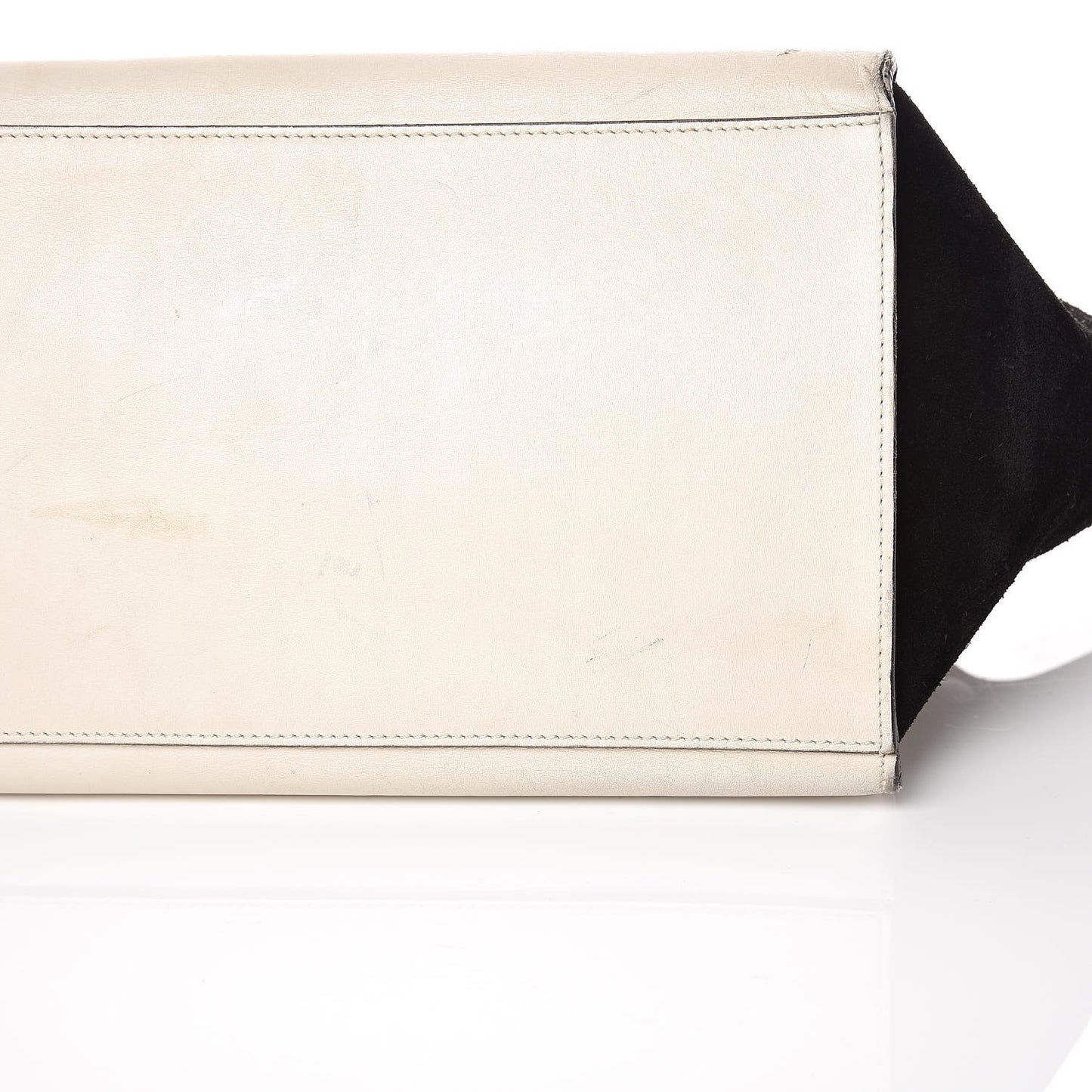 Calfskin Suede Whipsnake Medium Trapeze Black White