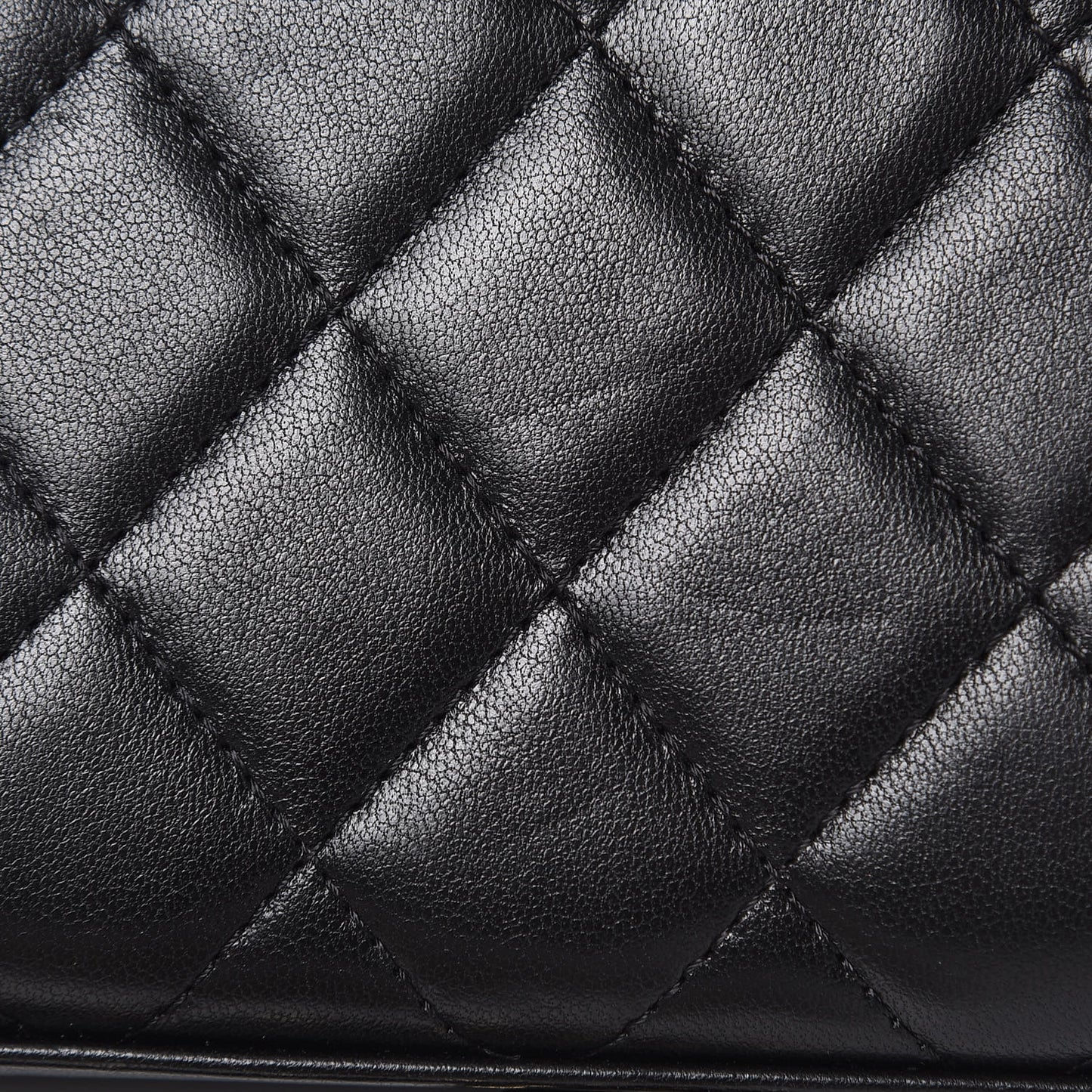 Lambskin Quilted Mini Trendy CC Chain Wallet Black