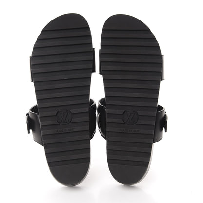 Louis Vuitton Calfskin New Wave Bom Dia Mule Sandals 41 Black 6 of 10