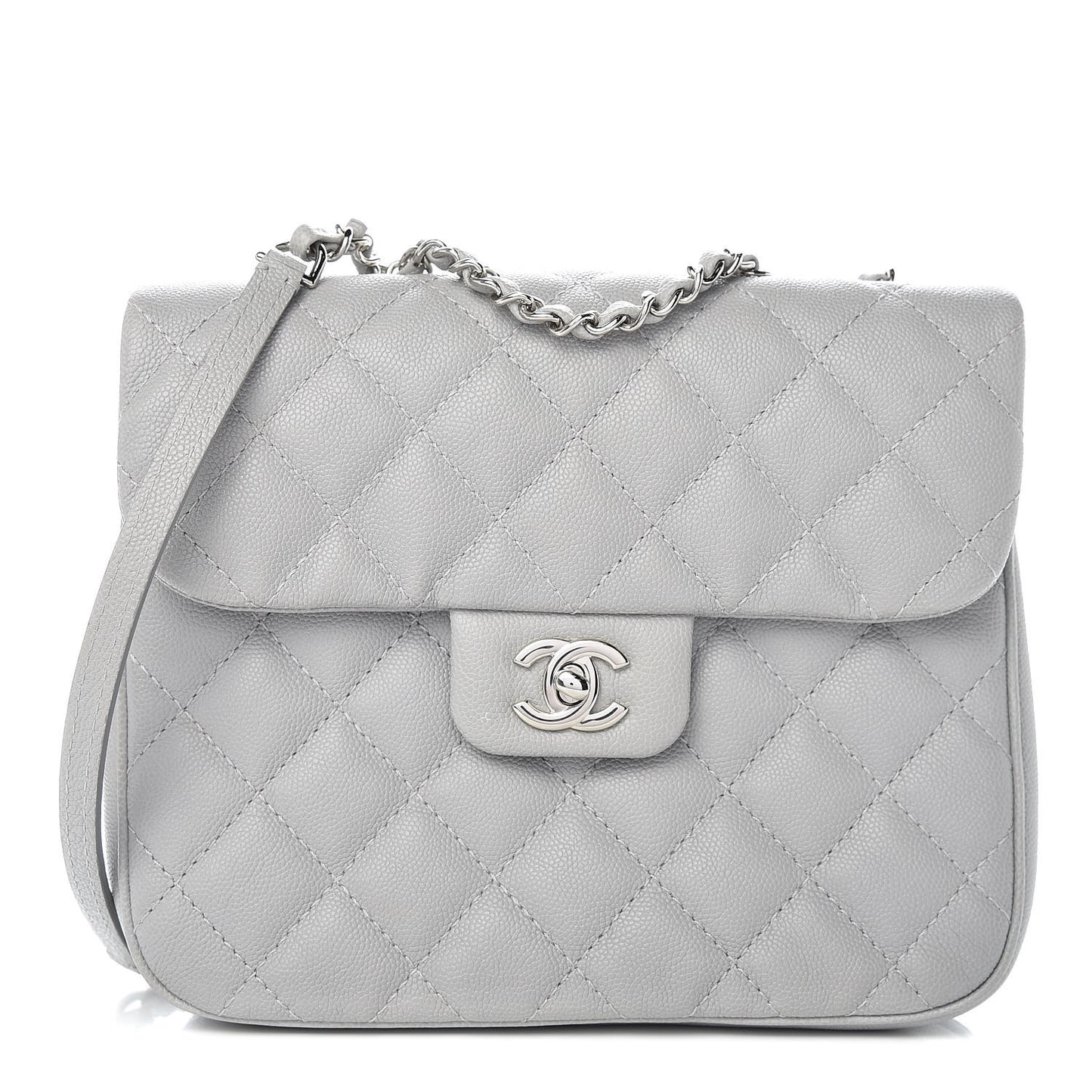 Caviar Quilted Medium Urban Companion Flap Grey