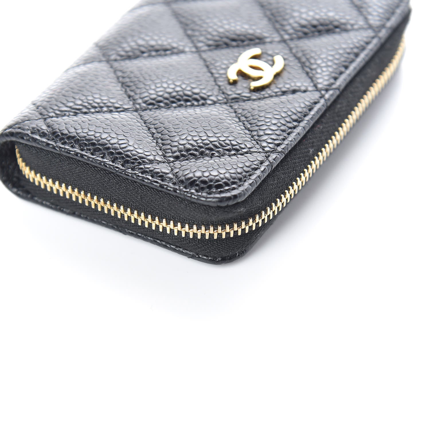Chanel Caviar Quilted Zip Coin Purse Black 9 of 10