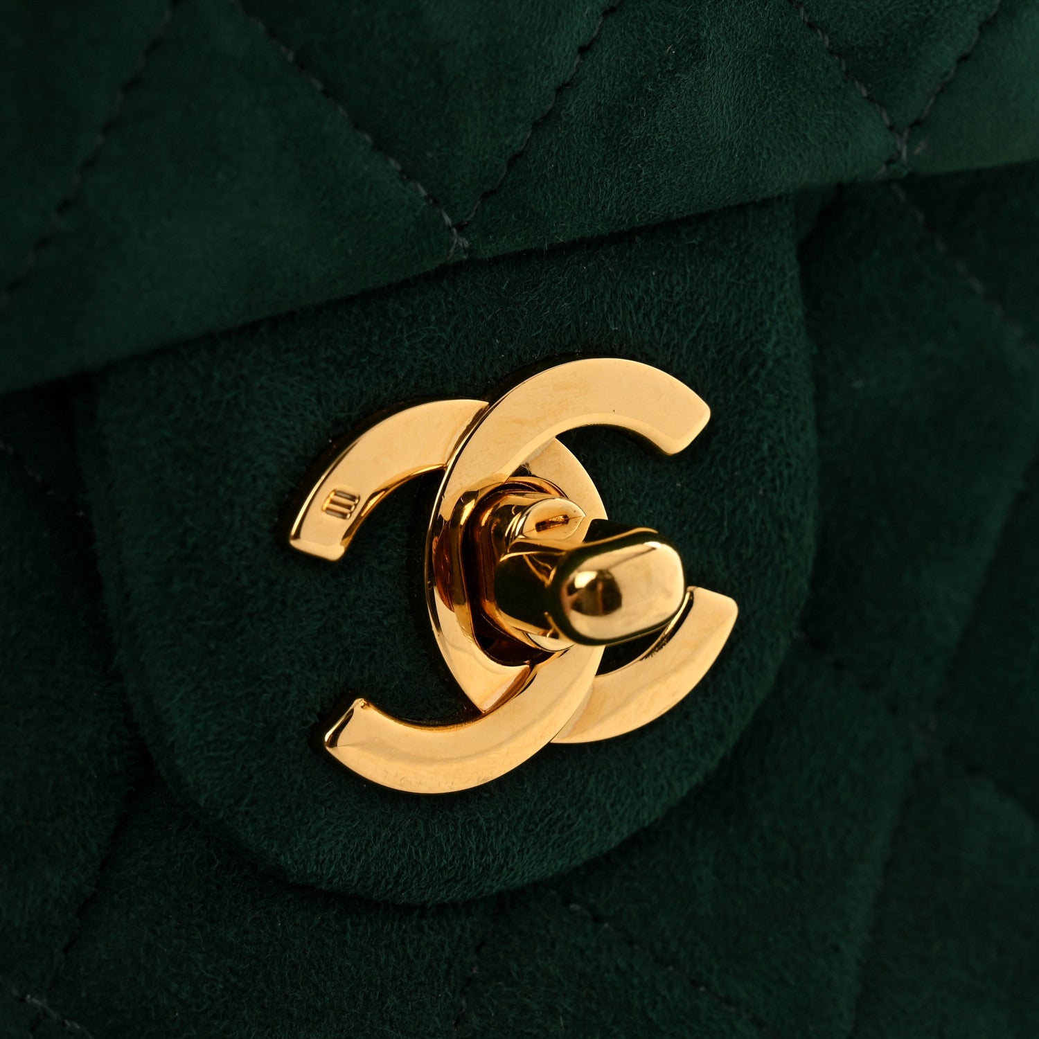 Chanel Suede Quilted Mini Square Flap Green 11 of 11