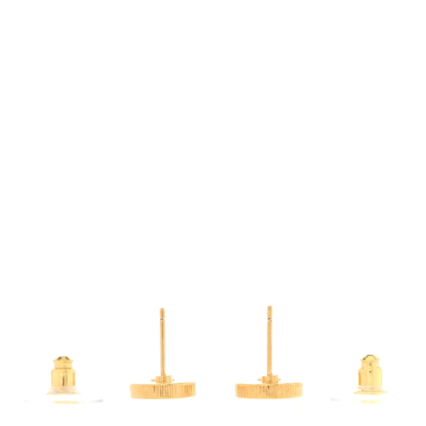 Resin CC Round Earrings Gold Black