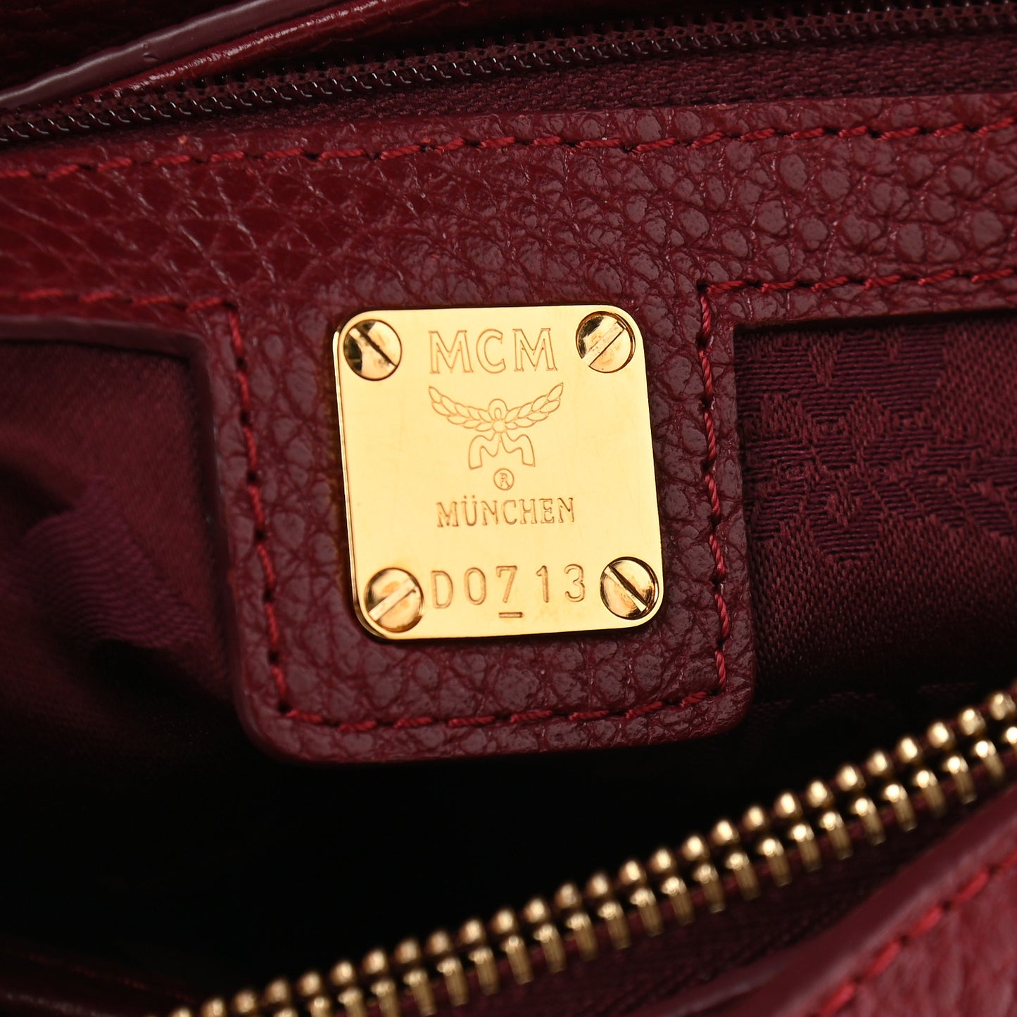 Grained Calfskin First Lady Satchel Burgundy