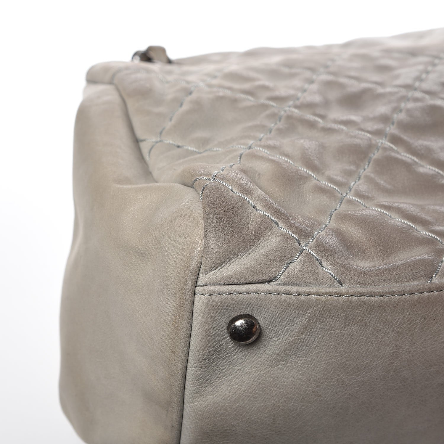 Chanel Iridescent Calfskin Large Just Mademoiselle Grey 15 of 17