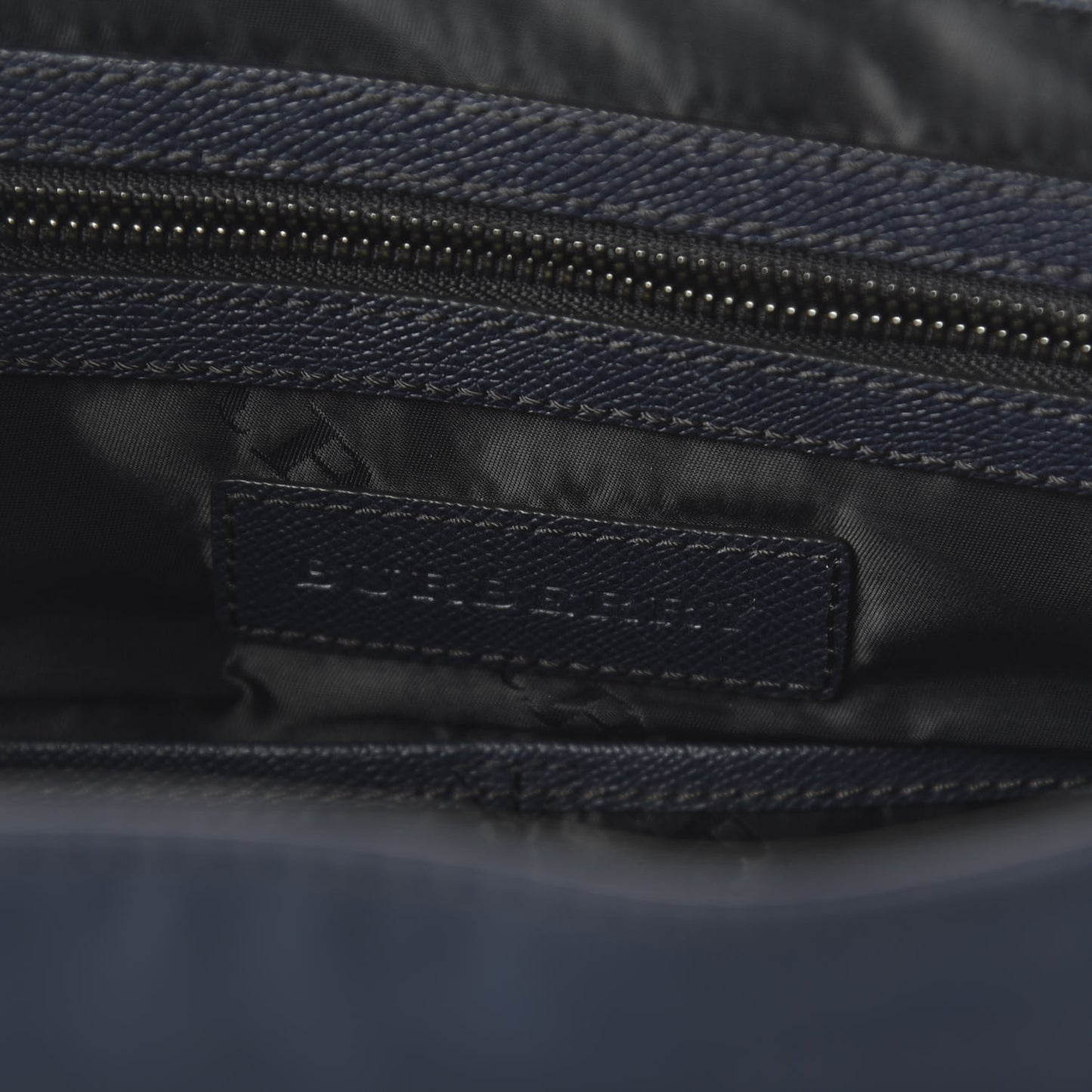Calfskin Nylon Fairbank Messenger Bag Navy Black
