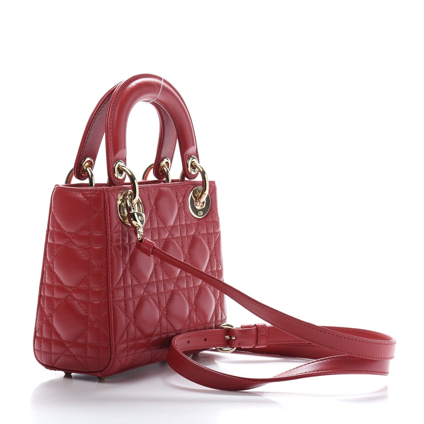 Lambskin Cannage Mini Lady Dior Red