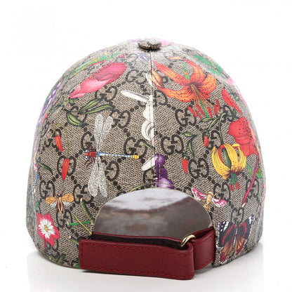 Gucci GG Supreme Monogram Flora Baseball Hat 56 S Red 5 of 8