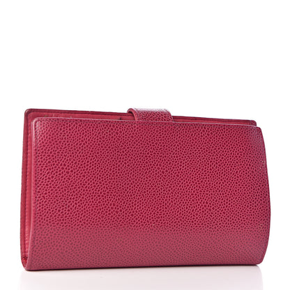 Chanel Caviar Timeless CC French Wallet Dark Pink 3 of 9