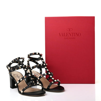 Valentino Garavani Calfskin Rockstud 60mm City Sandals 35.5 Black 8 of 8