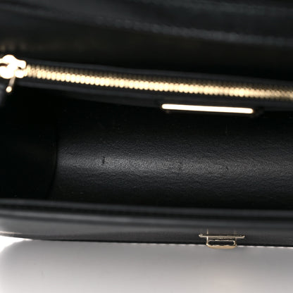 Salvatore Ferragamo Calfskin Studded Vara Bow Bag Black 10 of 11