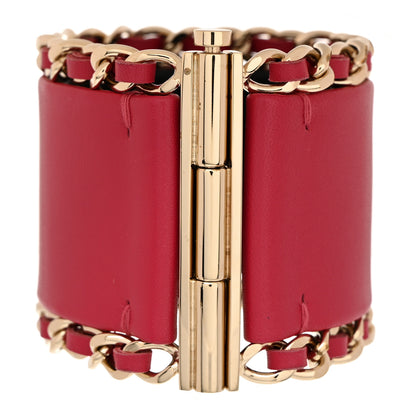 Chanel Lambskin Chain CC Cuff S Pink Gold 3 of 6
