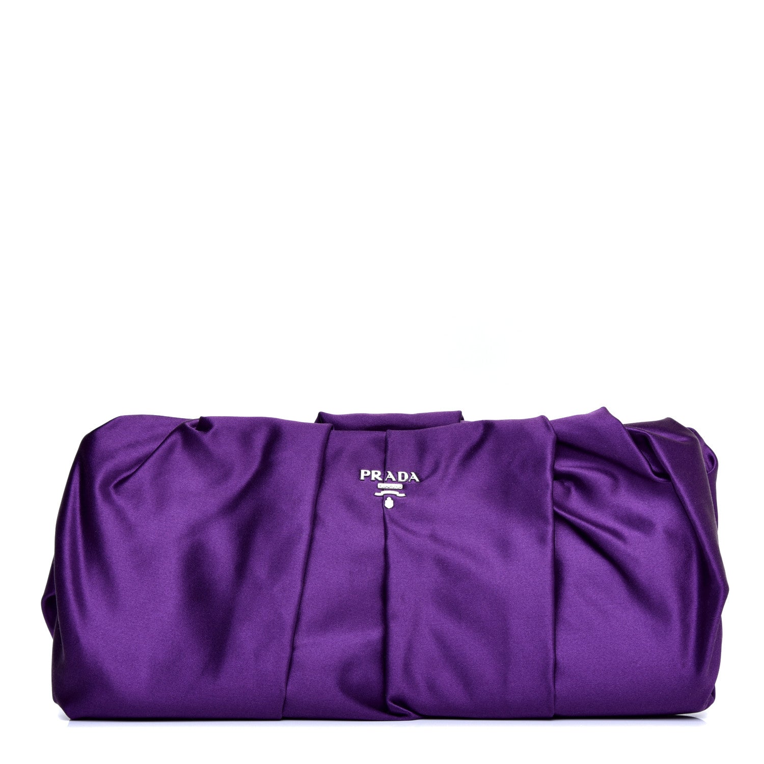 Prada Satin Pochette Clutch Viola 1 of 10