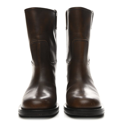 Miu Miu Vitello Fume Moto Booties 38.5 Bruciato 3 of 10