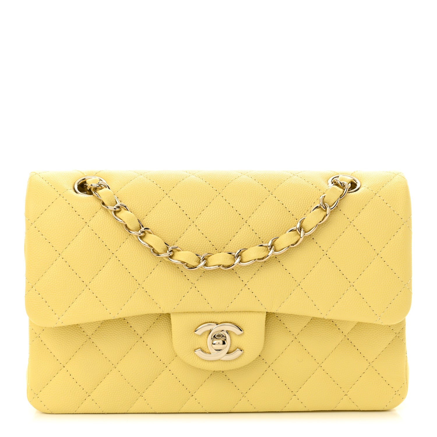 Chanel Caviar Quilted Small Double Flap Light Yellow 1 of 11