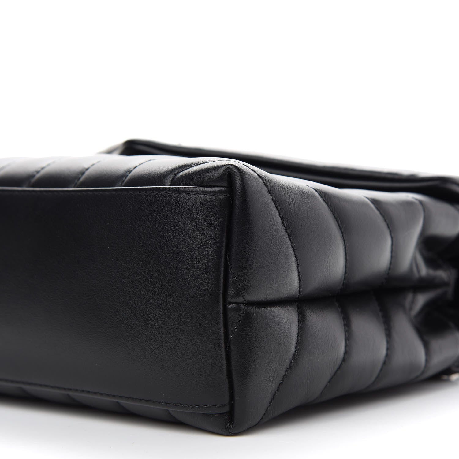 Saint Laurent Calfskin Y Quilted Monogram Small Loulou Chain Satchel Black 9 of 9