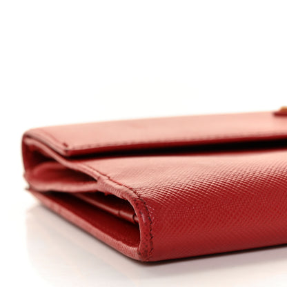 Prada Saffiano Triangle Flap Compact Wallet 9 of 13