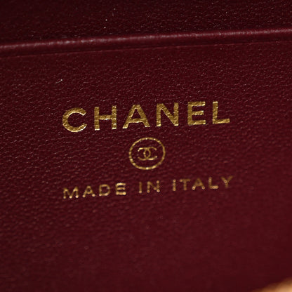 Chanel Calfskin Crocodile Embossed Crococo Top Handle Slim Vanity Case With Chain Dark Burgundy 6 of 11