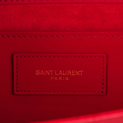 Saint Laurent Calfskin Classic Monogram Clutch Rouge Orient 6 of 8