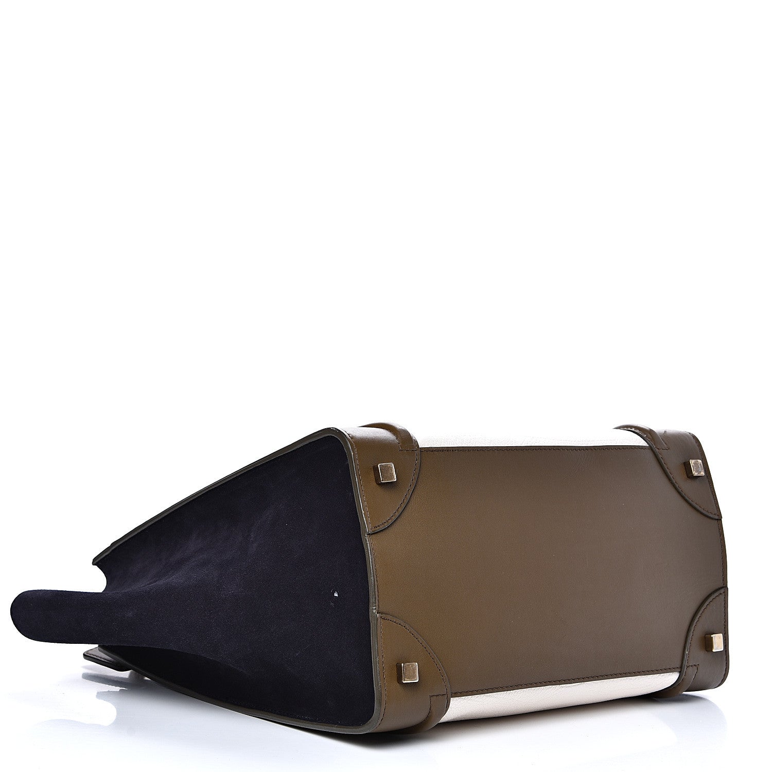 Celine Textured Calfskin Suede Tri-color Mini Luggage Cream 3 of 20